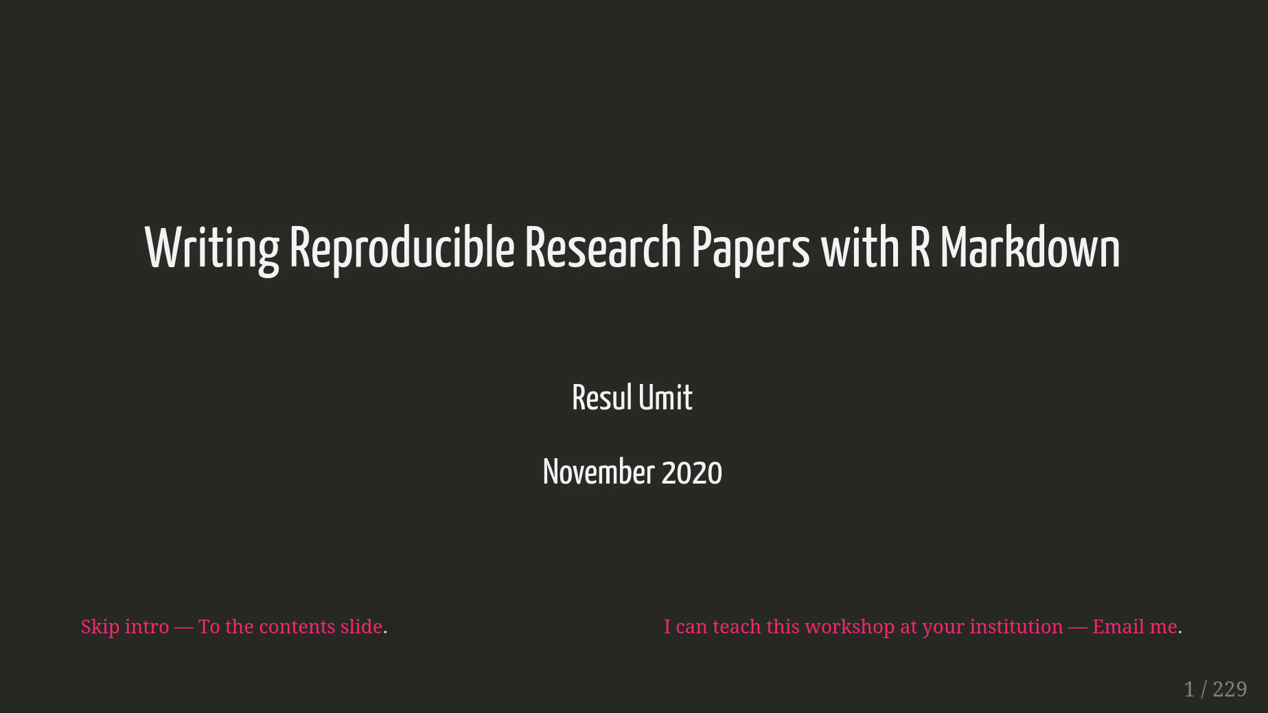 Writing reproducible research papers with R Markdown  Rzine